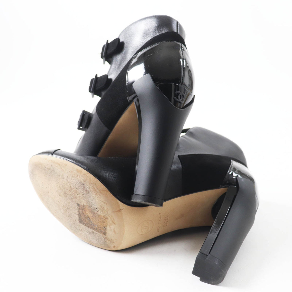 Chanel COCO Mark Leather Booties Black