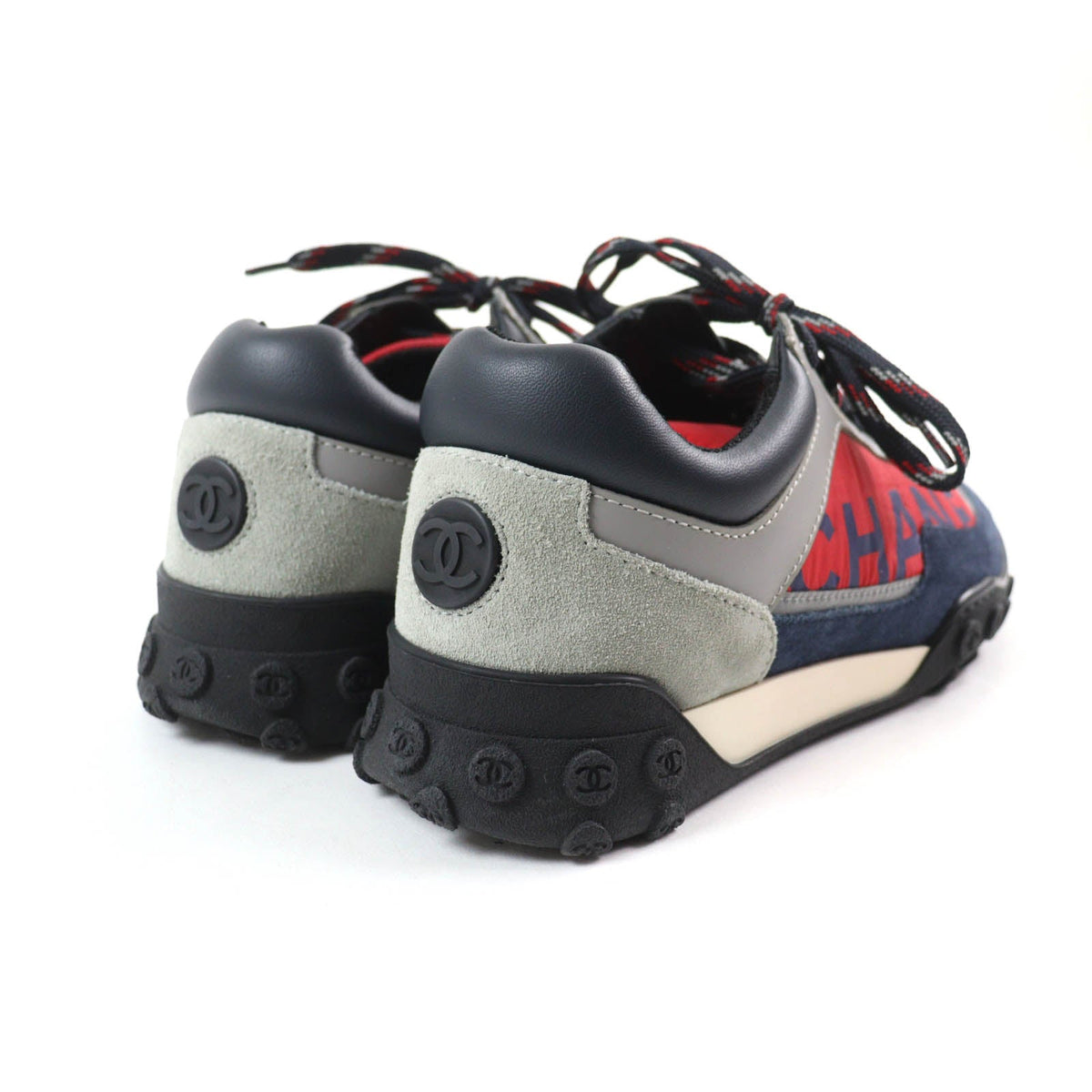 Chanel Suede Leather Logo Sneakers Women