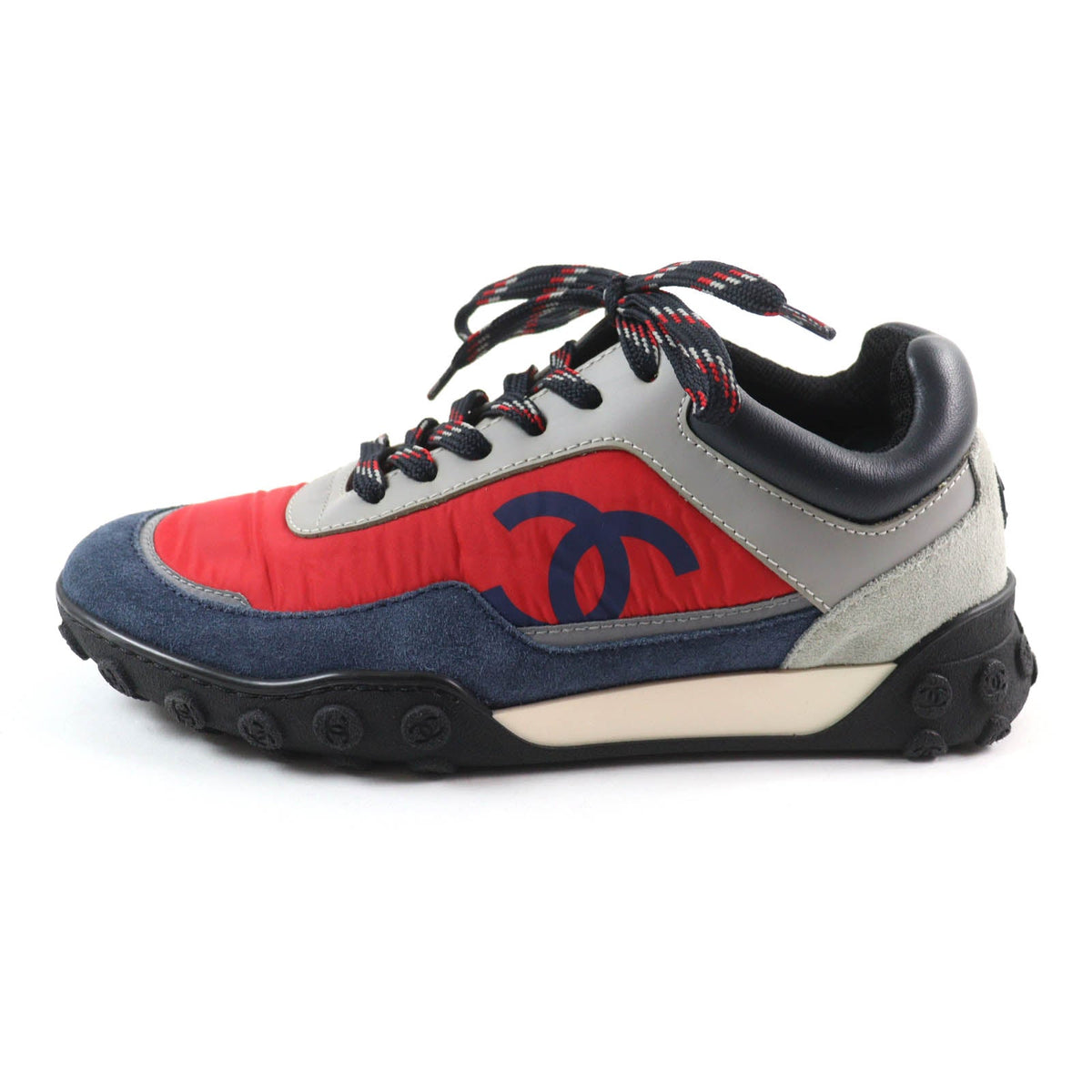 Chanel Suede Leather Logo Sneakers Women