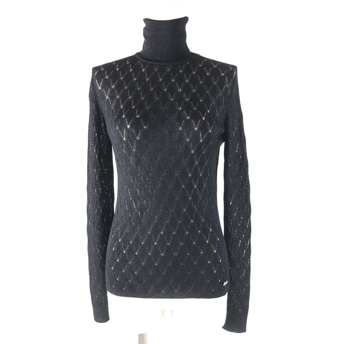 Chanel COCO Mark Viscose Polyamide Knit Turtleneck
