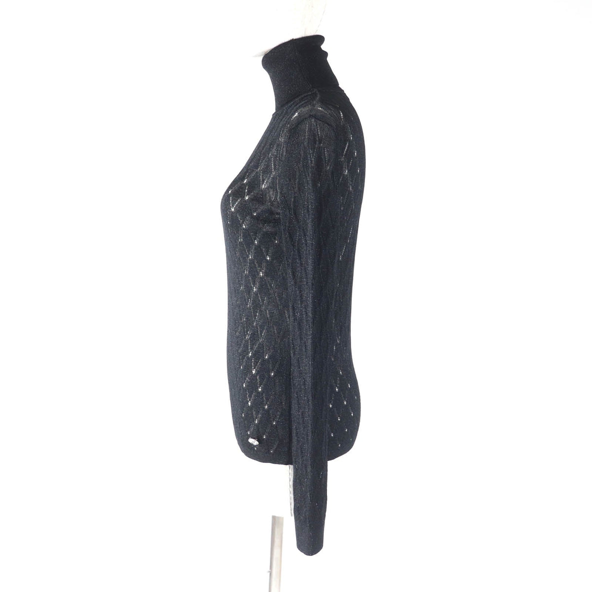 Chanel COCO Mark Viscose Polyamide Knit Turtleneck