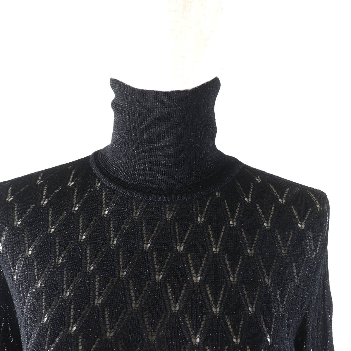 Chanel COCO Mark Viscose Polyamide Knit Turtleneck