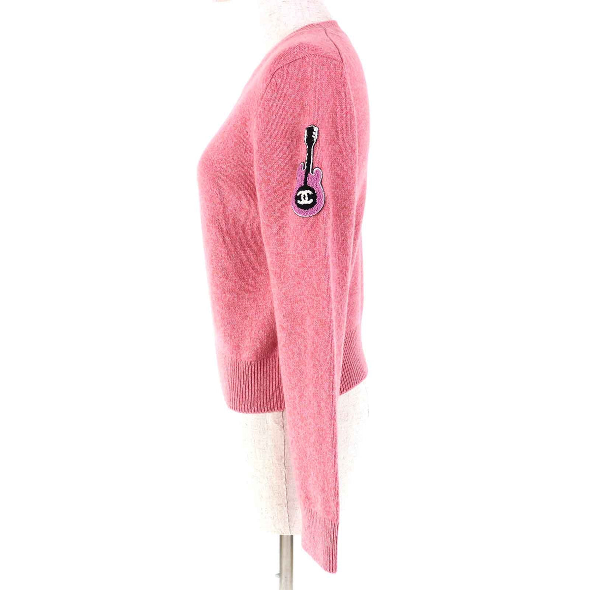 Chanel COCO Mark Guitar Patch Cashmere Knit Sweater