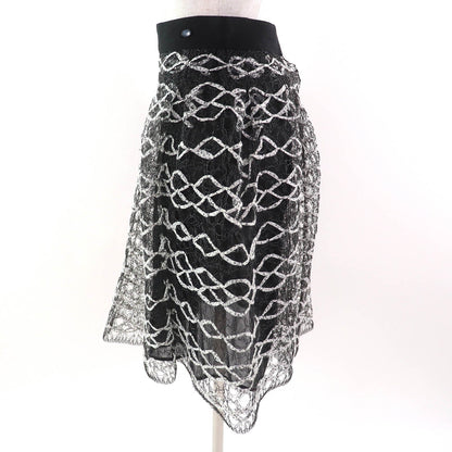 Chanel COCO Mark Logo Ribbon Mesh Skirt