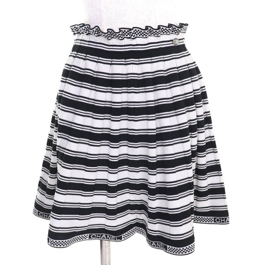 Chanel COCO Mark Parts Logo Multi-Border Mini Skirt