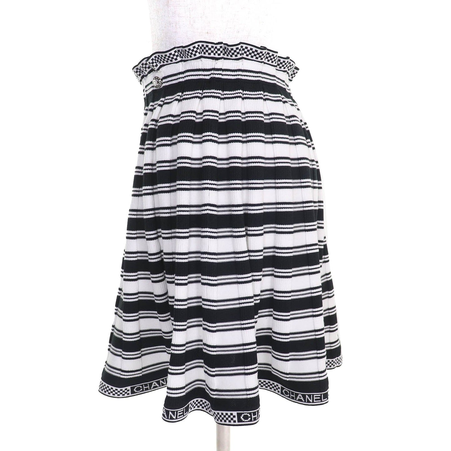Chanel COCO Mark Parts Logo Multi-Border Mini Skirt