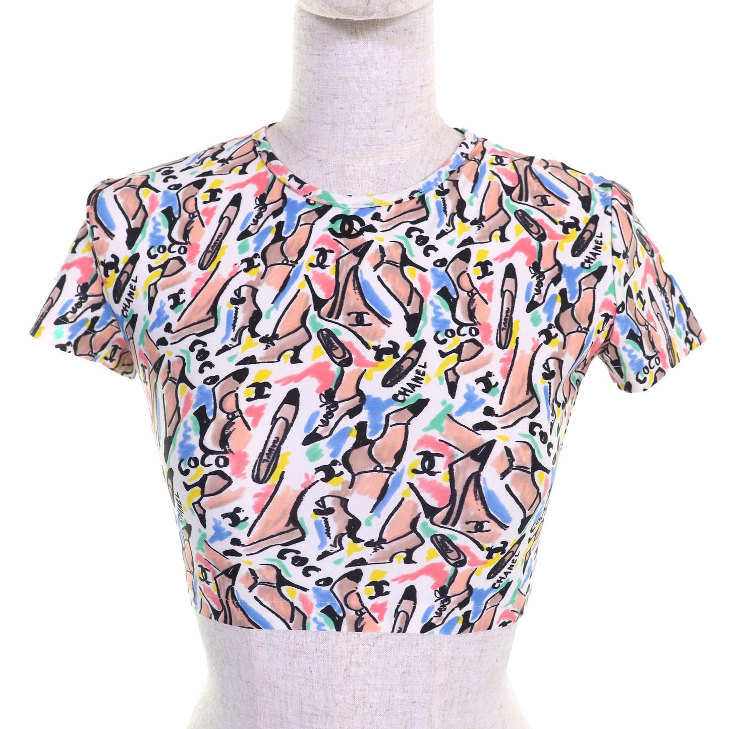 Chanel COCO Mark logo print crew neck top