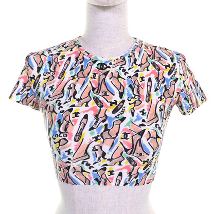 Chanel COCO Mark logo print crew neck top