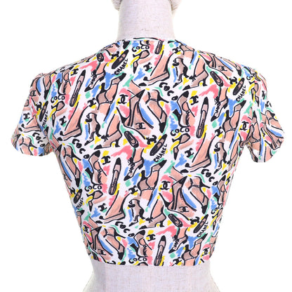 Chanel COCO Mark logo print crew neck top