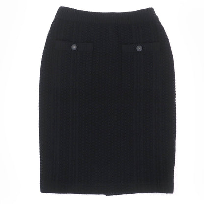 Chanel COCO Mark Button Cashmere Skirt