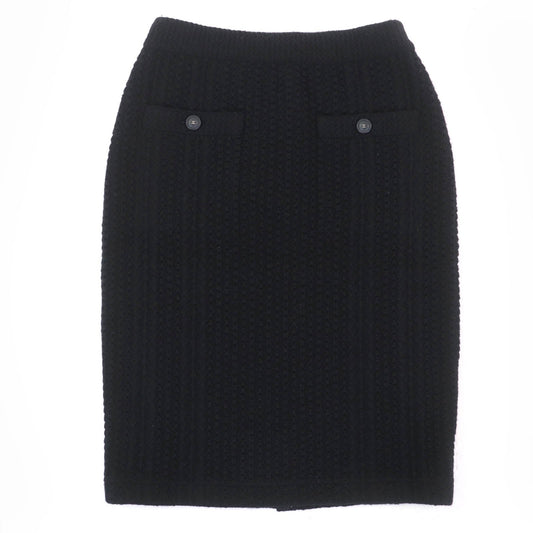 Chanel COCO Mark Button Cashmere Skirt