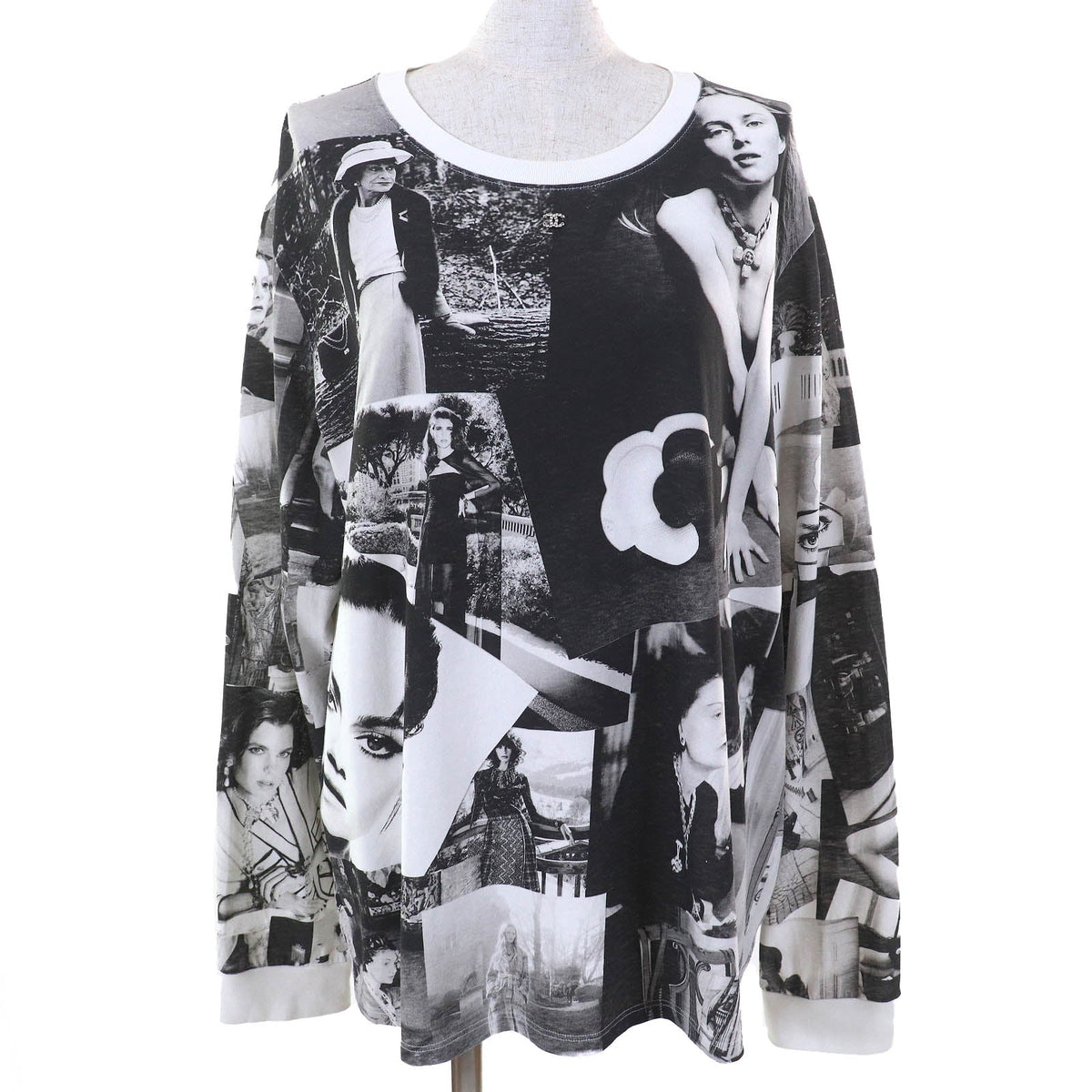 Chanel COCO Mark Rhinestone Long Sleeve T-Shirt