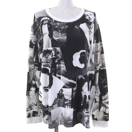 Chanel COCO Mark Rhinestone Long Sleeve T-Shirt