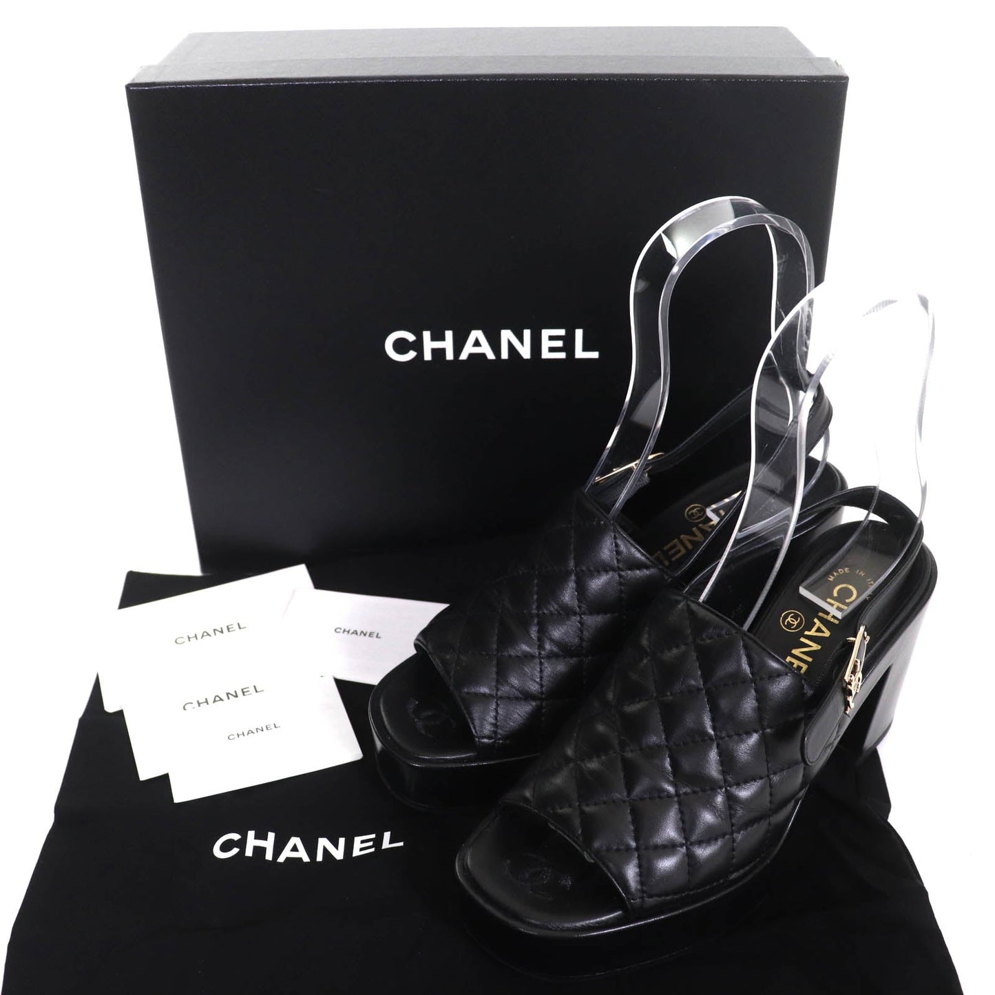 Chanel COCO Mark Matelasse Leather Sandals