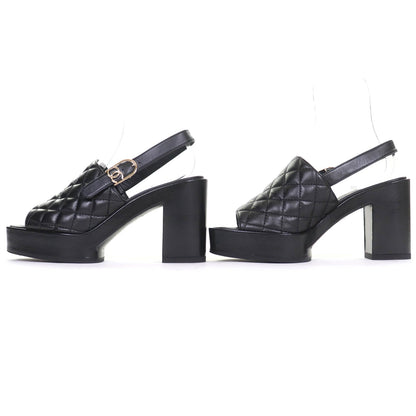 Chanel COCO Mark Matelasse Leather Sandals