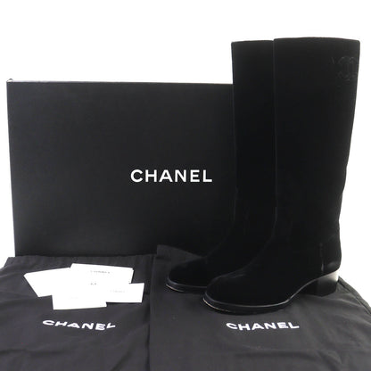 Chanel COCO Mark Velour Long Boots