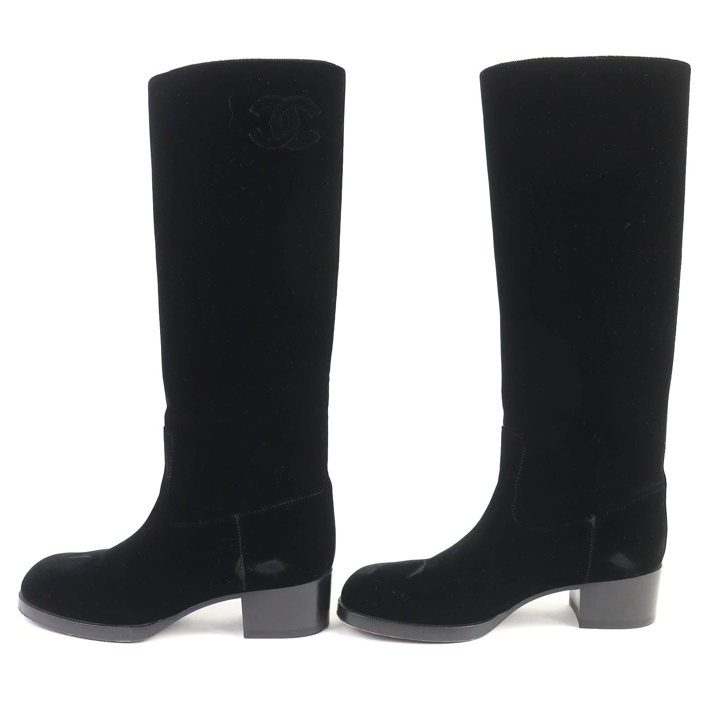 Chanel COCO Mark Velour Long Boots