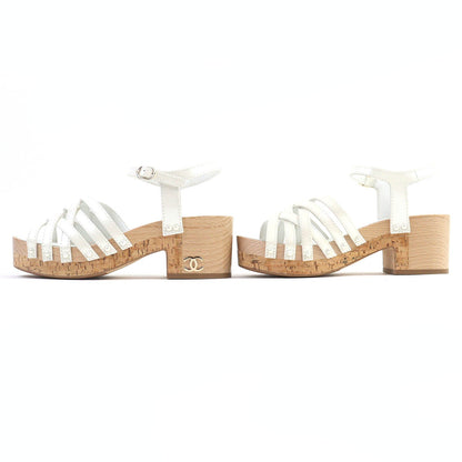 Chanel COCO Mark Patent Leather Sandals