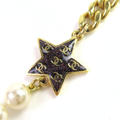 Chanel COCO Mark Star Lame Pearl Necklace
