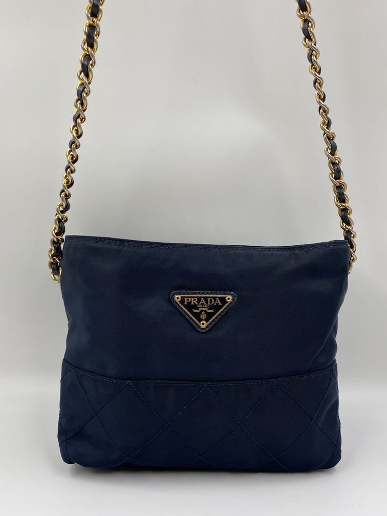 Prada Nylon Shoulder Bag with Chain Handle