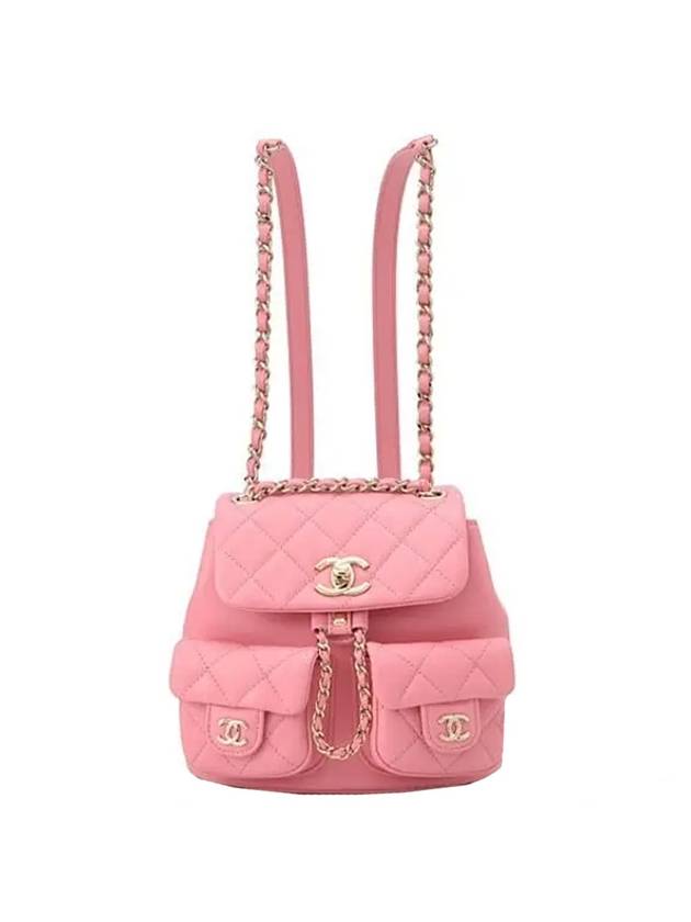 Gold Hardware Two-pocket Calfskin Small Backpack Light Pink Chanel