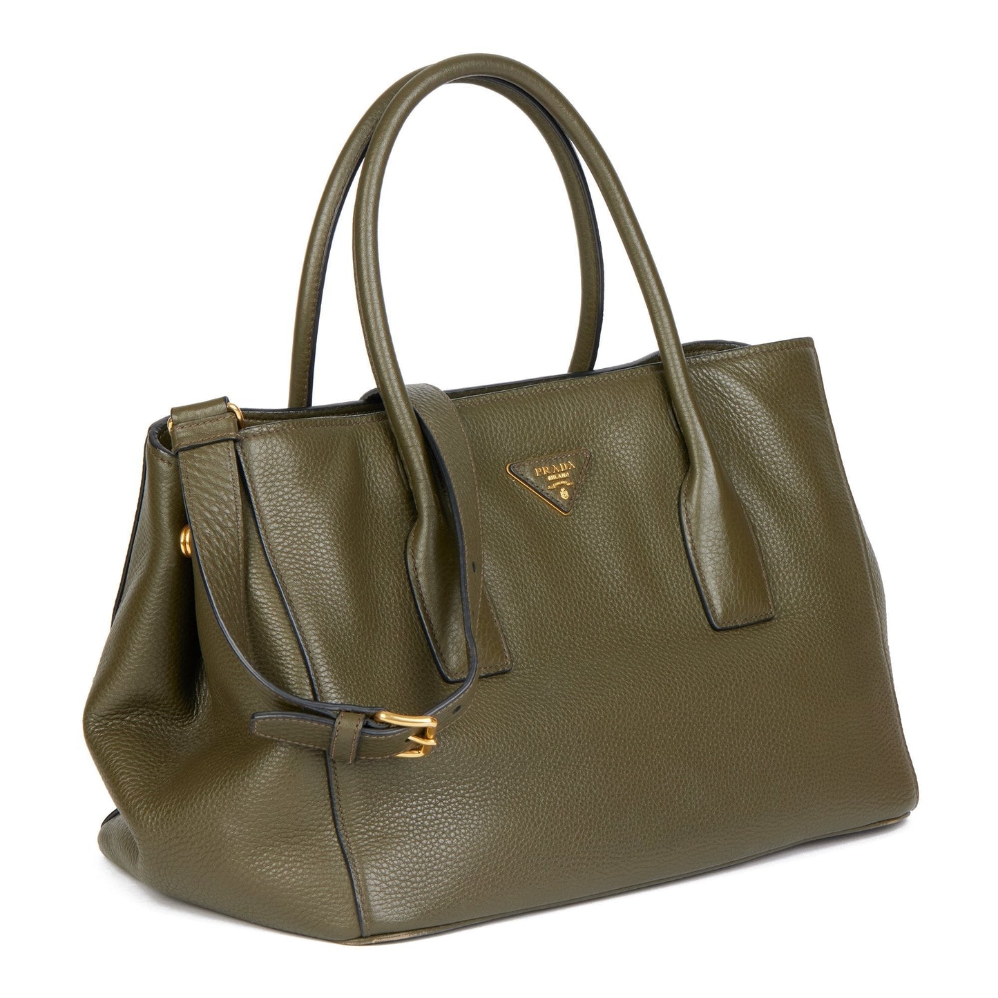 Prada Militare Saffiano Leather Daino Shopping Tote Shoulder Bag