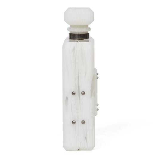 Chanel White Marble Plexiglass Paris-Rome Perfume Bottle Bag