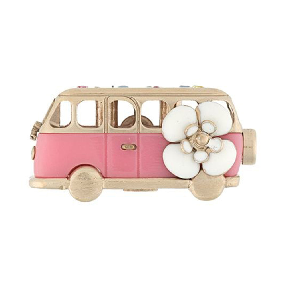 Pink Enamel Campervan Brooch