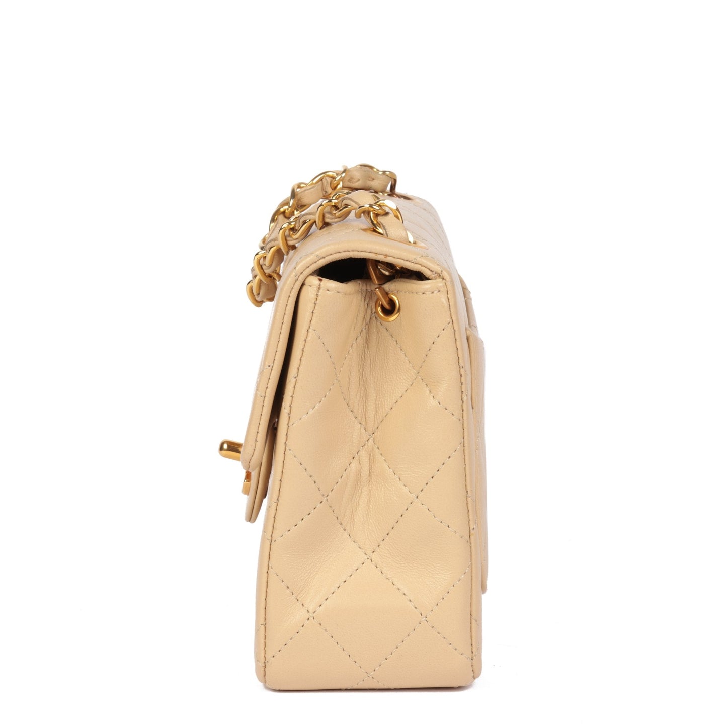 Chanel Beige Quilted Lambskin Vintage Square Mini Flap Bag