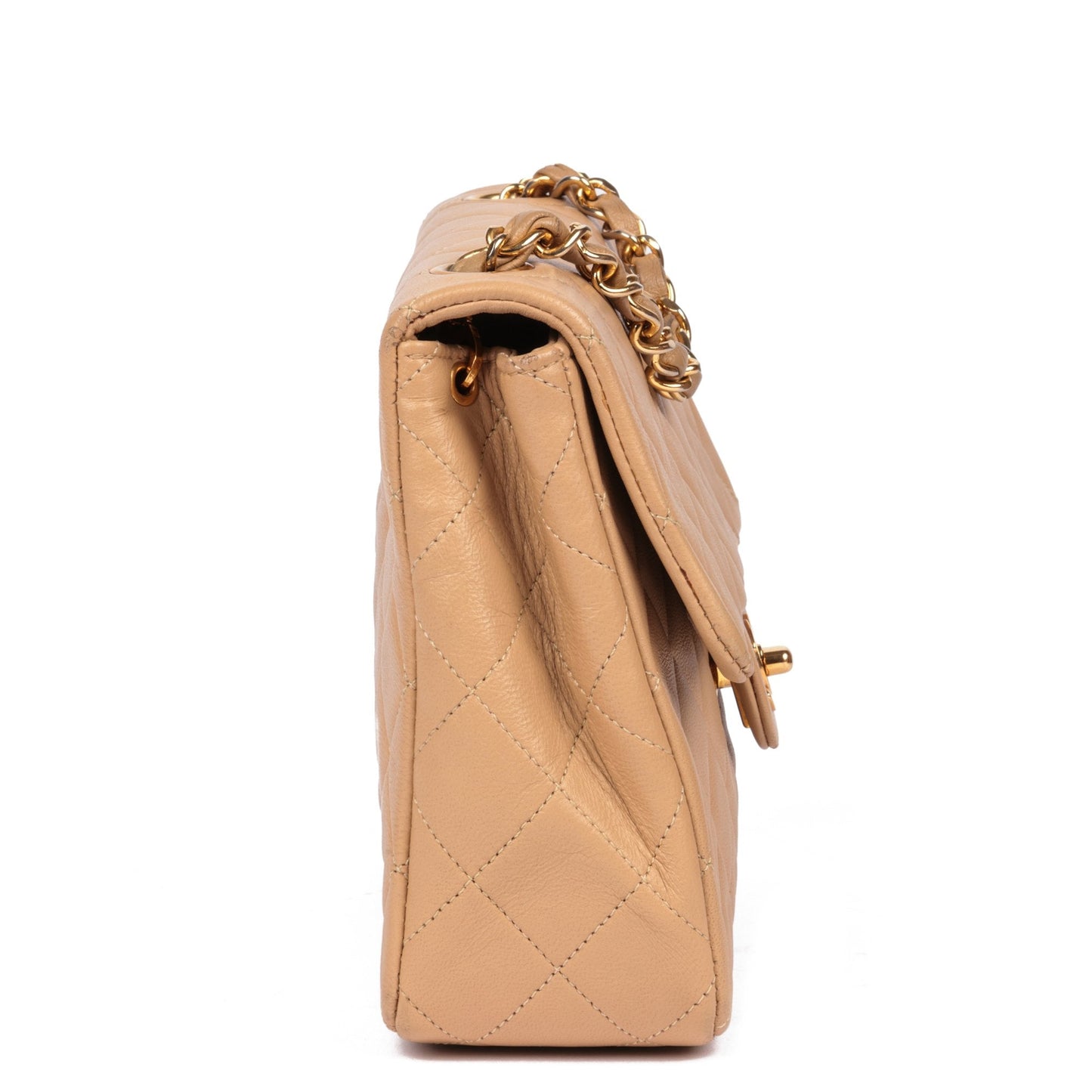 Chanel Beige Quilted Lambskin Vintage Square Mini Flap Bag