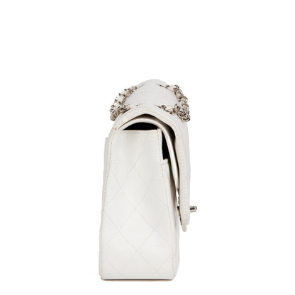 Chanel White Quilted Lambskin Vintage Medium Classic Double Flap Bag