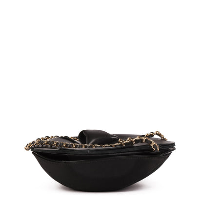 Chanel Black Lambskin Camellia Clutch-on-Chain COC Top Handle Bag