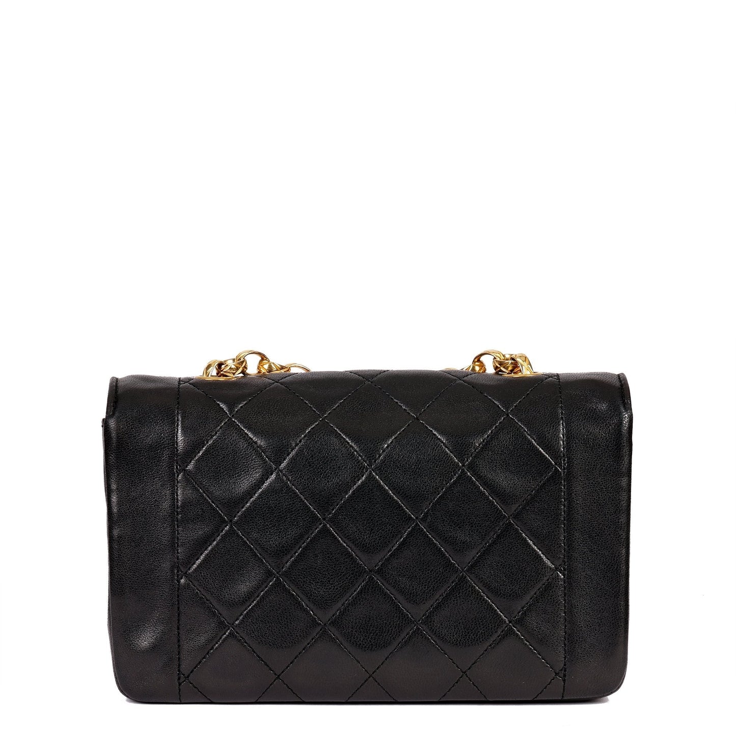 Chanel Black Quilted Lambskin Vintage Mini Diana Classic Single Flap Bag