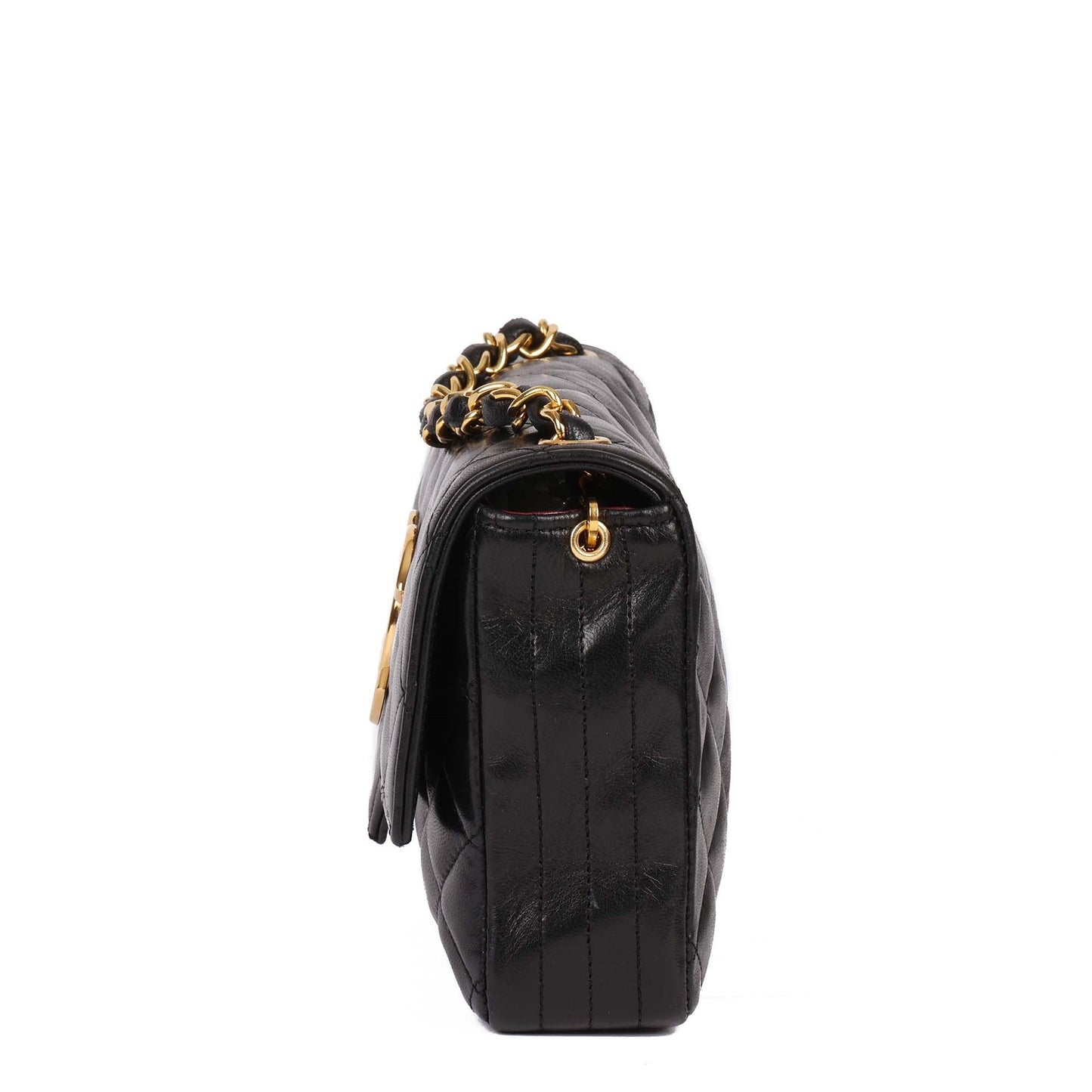 Chanel Black Quilted Lambskin Vintage XL Small Classic Single Flap Bag