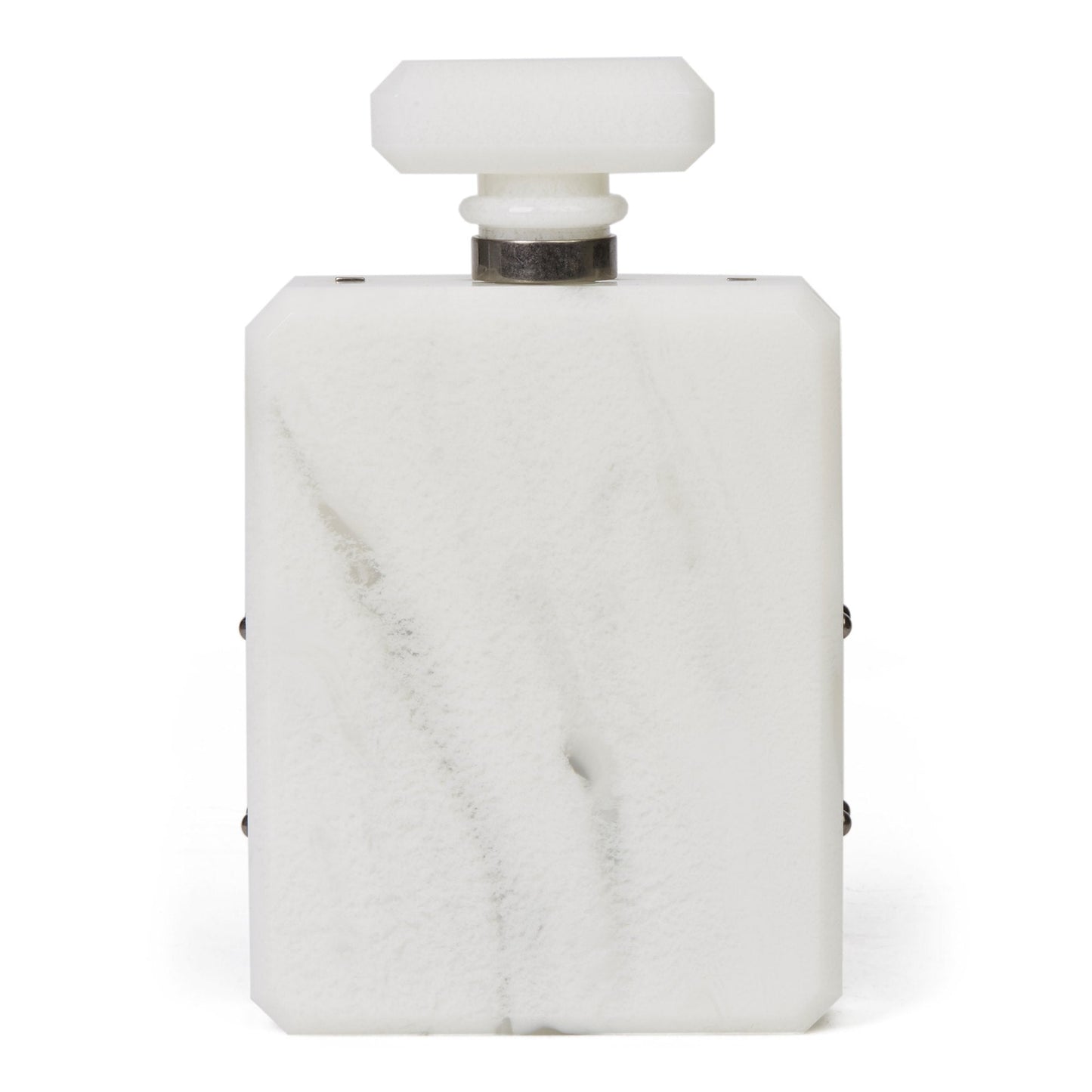 Chanel White Marble Plexiglass Paris-Rome Perfume Bottle Bag