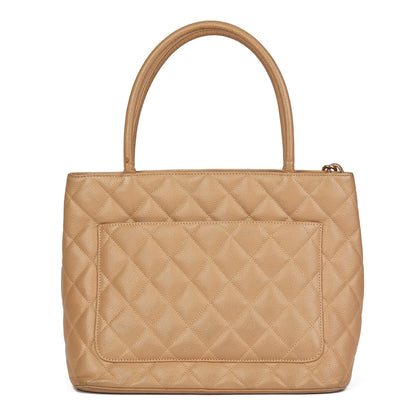 Chanel Beige Caviar Leather Medallion Tote