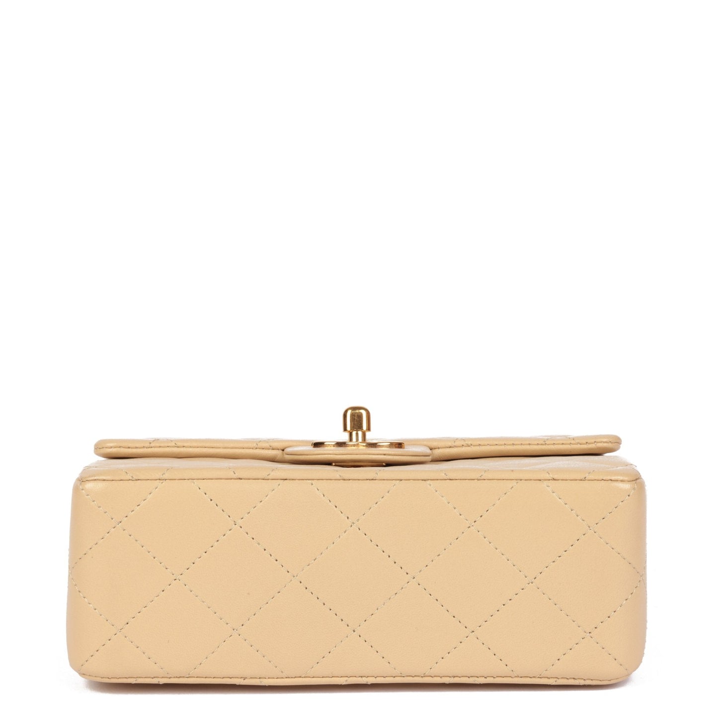 Chanel Beige Quilted Lambskin Vintage Square Mini Flap Bag