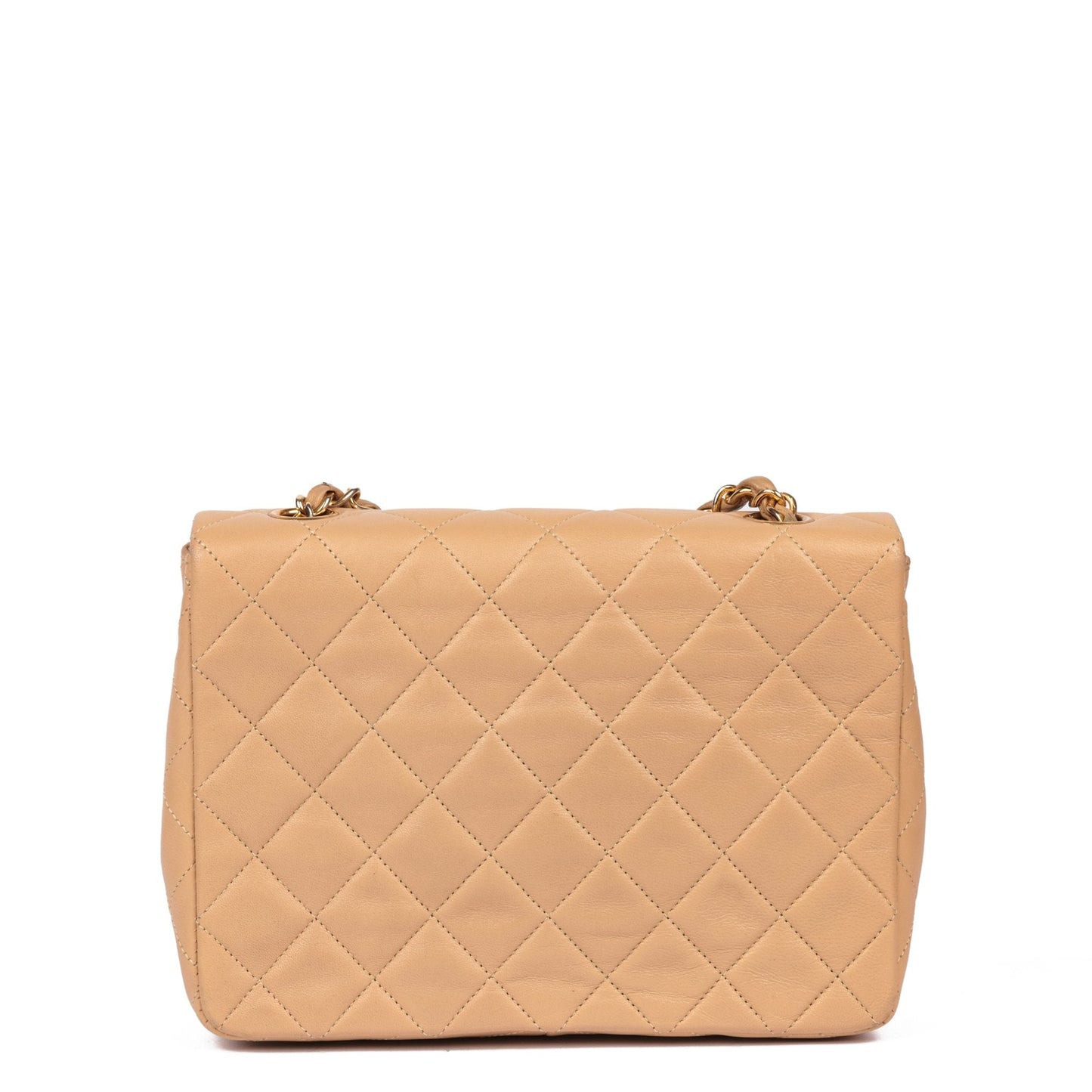 Chanel Beige Quilted Lambskin Vintage Square Mini Flap Bag