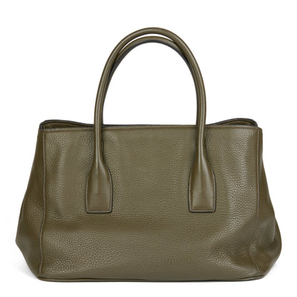 Prada Militare Saffiano Leather Daino Shopping Tote Shoulder Bag