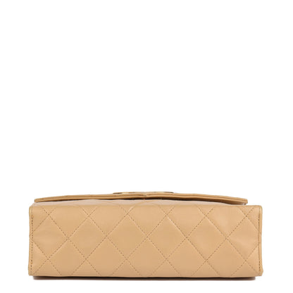 Chanel Beige Quilted Lambskin Vintage Mini Classic Single Flap Bag