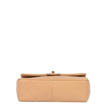 Chanel Beige Quilted Lambskin Vintage Square Mini Flap Bag