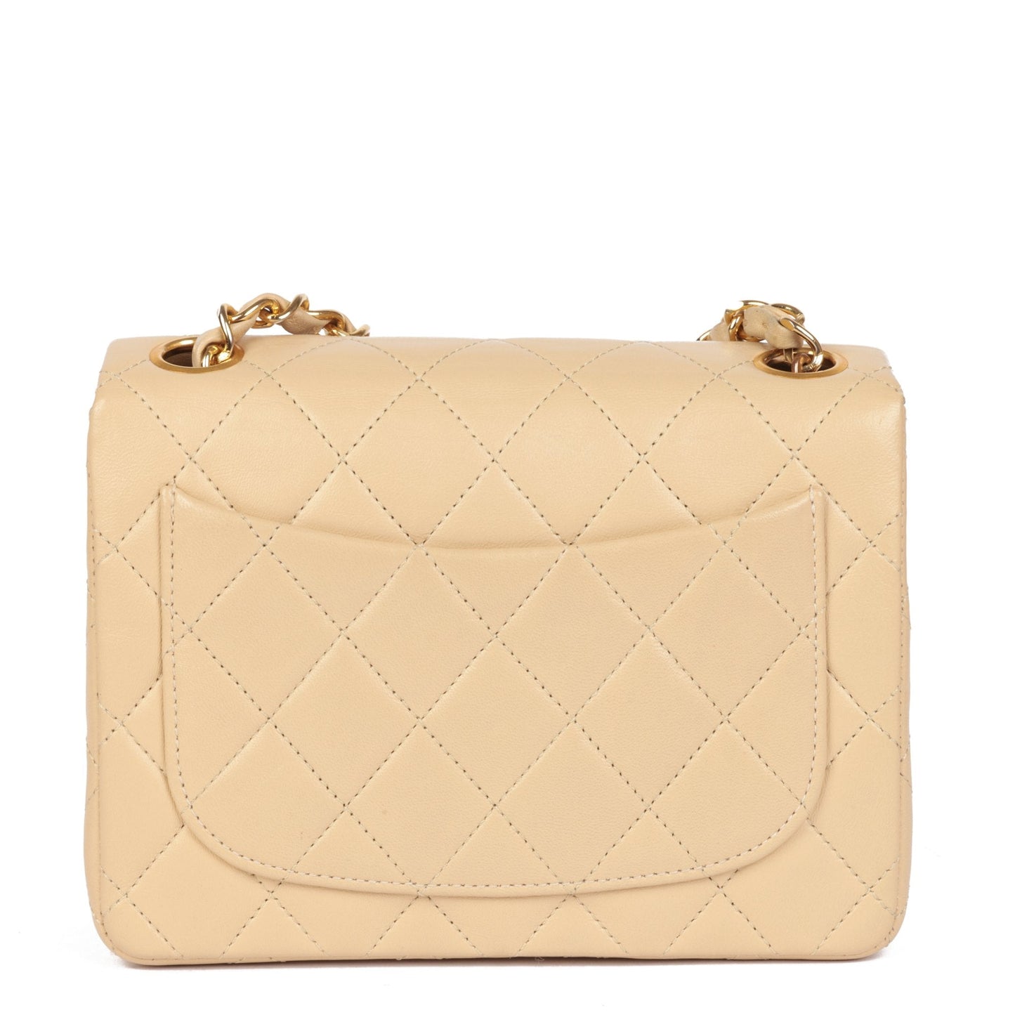 Chanel Beige Quilted Lambskin Vintage Square Mini Flap Bag