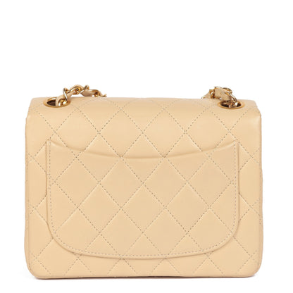 Chanel Beige Quilted Lambskin Vintage Square Mini Flap Bag