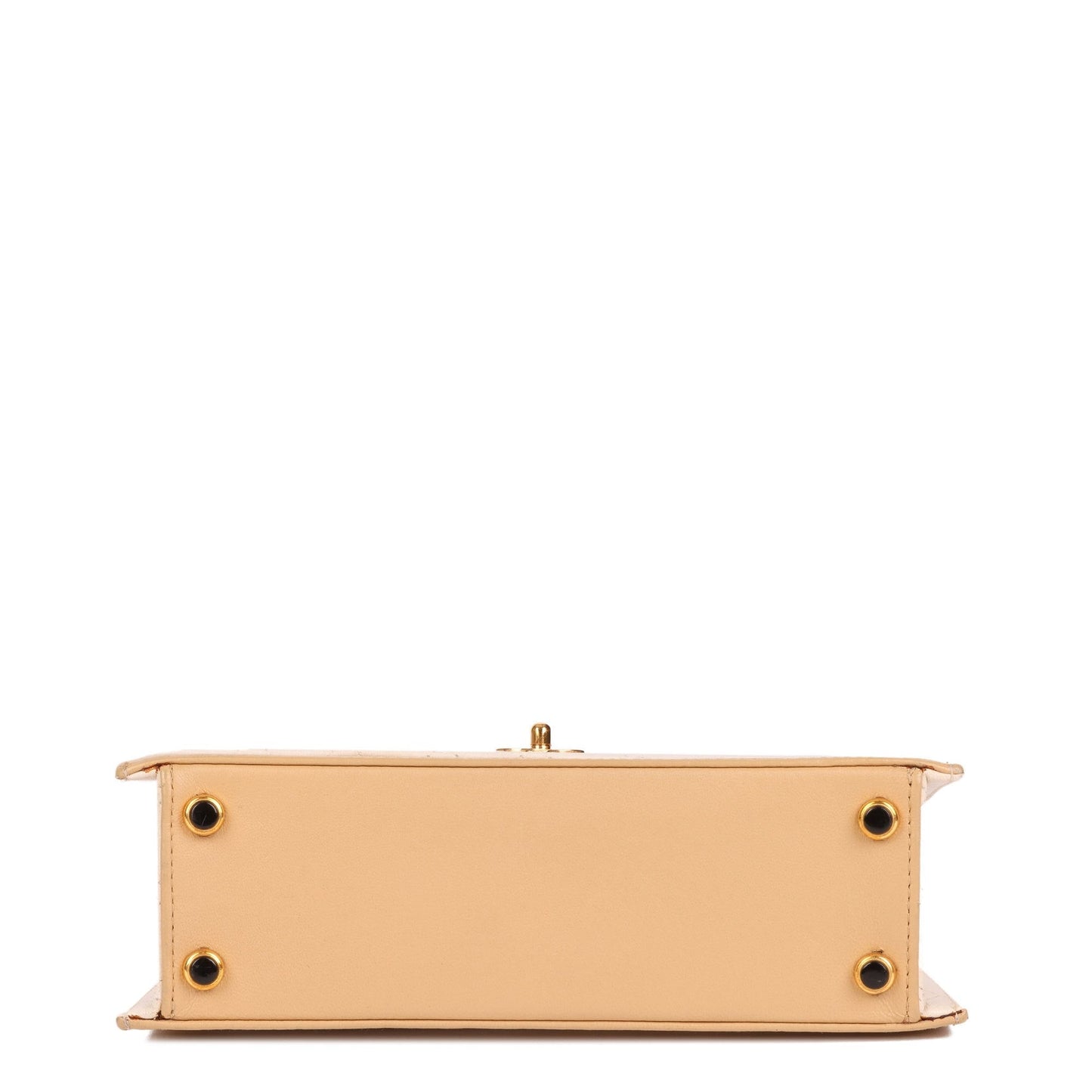 Chanel Beige & White Quilted Lambskin Vintage Mini Trapeze Classic Single Flap Bag with Pouch Shoulder Bag