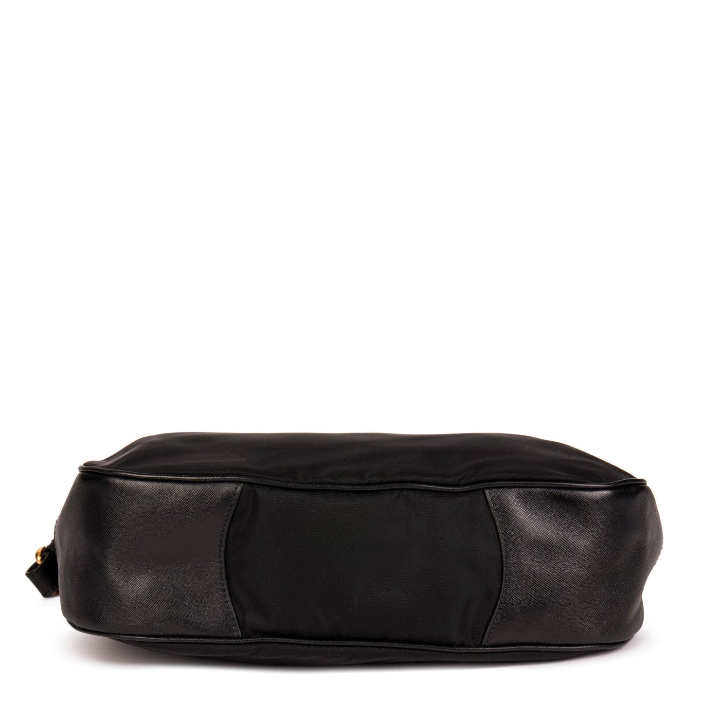 Prada Black Nylon & Black Saffiano Leather Top Handle Bag