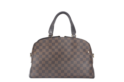 LOUIS VUITTON KENSINGTON BOWLING BAG (N41505) MM DAMIER EBENE GOLD HARDWARE WITH DUST COVER AND BOX