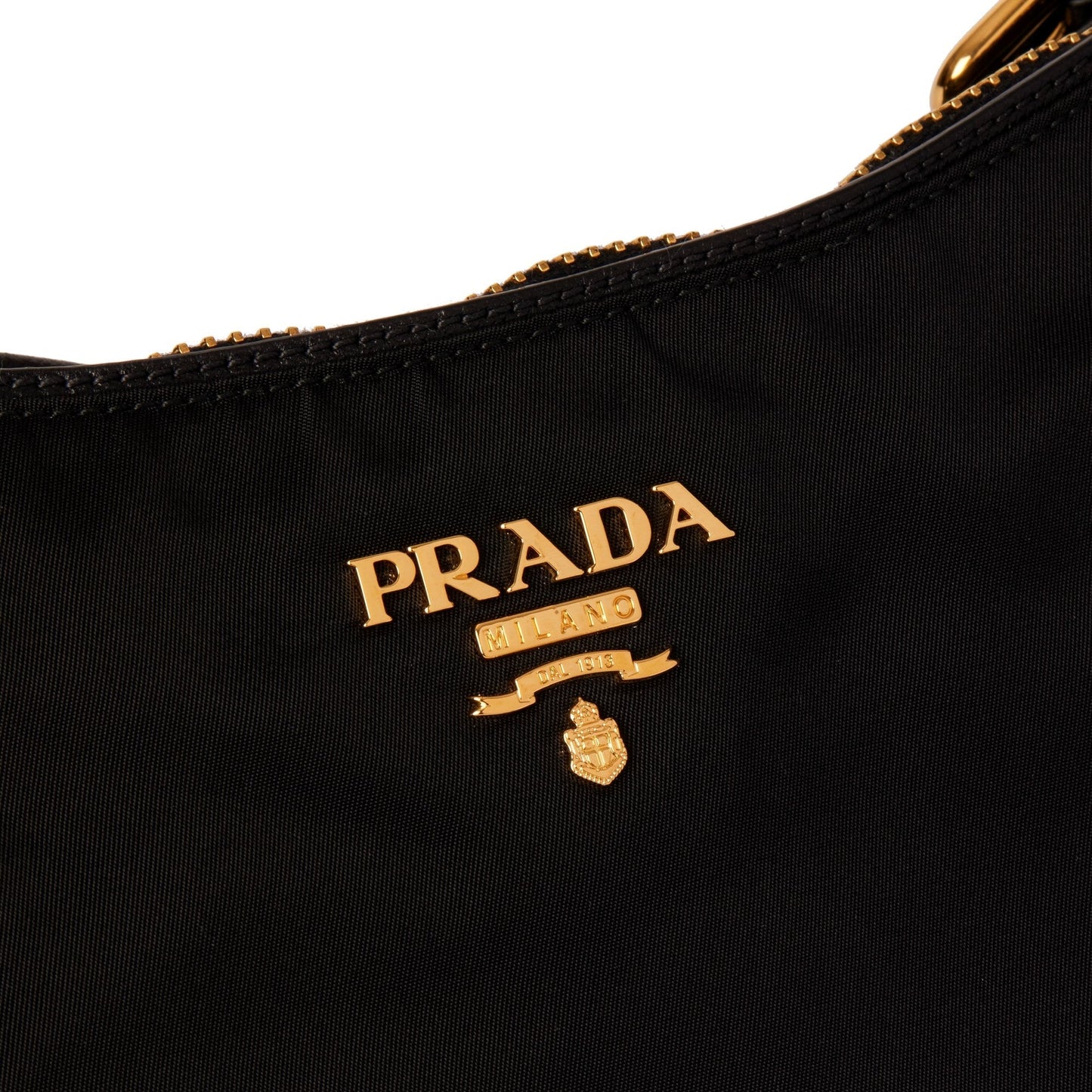 Prada Black Nylon & Black Saffiano Leather Top Handle Bag