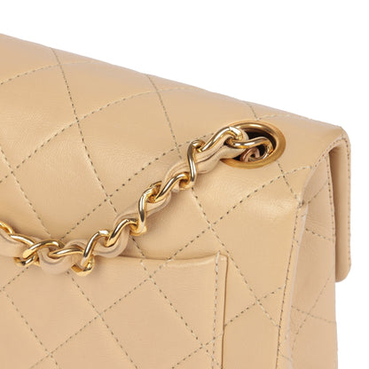 Chanel Beige Quilted Lambskin Vintage Square Mini Flap Bag