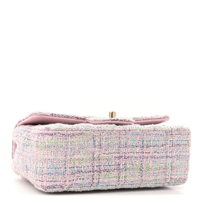 Tweed Quilted Mini Rectangular Flap Pink Multicolor