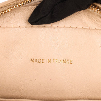 Chanel Beige Quilted Caviar Leather Vintage Small Classic Camera Bag